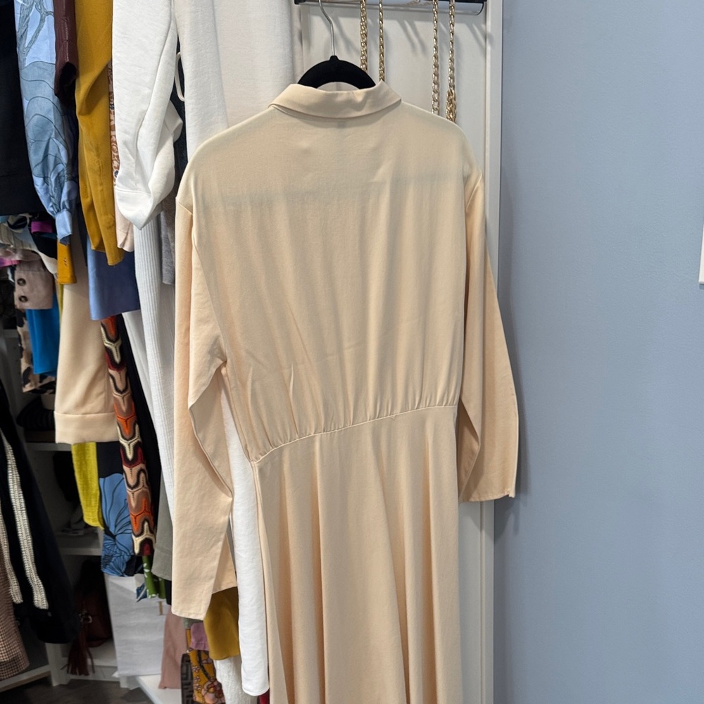 Zara Button-Front Cream Shirt Dress - Picture 7 of 8